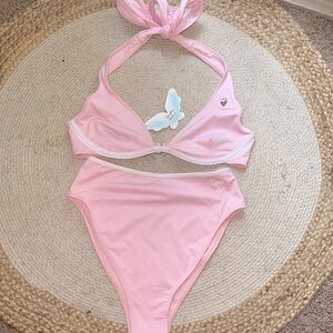 NEW WITH TAGS Frankie’s Bikini’s Victoria’s Secret pink heart swim suit